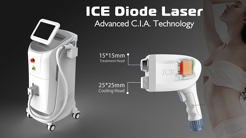 the double cooling handle diode laser machine 